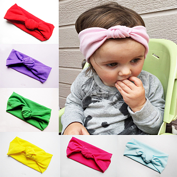 Elastic Baby Headbands for Girls, Hair Accessories, Mixed Color, 14.2 inch~14.96 inch(360~380mm)