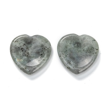 Natural Labradorite Massage, Heart, for Face to Lift, Decrease Puffiness and Tighten, 39~40x39.5~40x7~8mm
