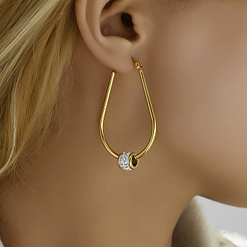 Elegant Geometric Stainless Steel Earrings Set for Women, Gold Plated, Hoop Earrings