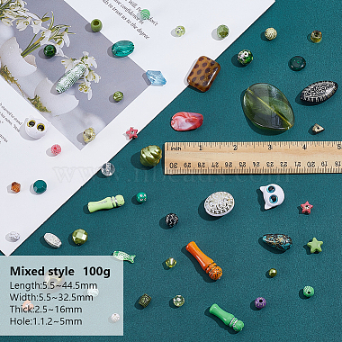 100g 様々なスタイルのプラスチックビーズ(KY-HY0001-27)-2