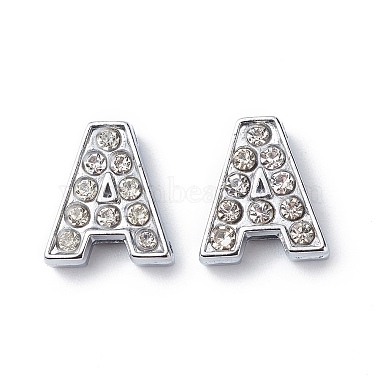 Breloques de diapositives initiales avec strass de grade A en alliage (ALRI-R032-A-FF)-4