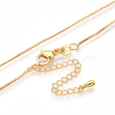 Brass Box Chain Necklaces for Women(NJEW-G084-12G)-2