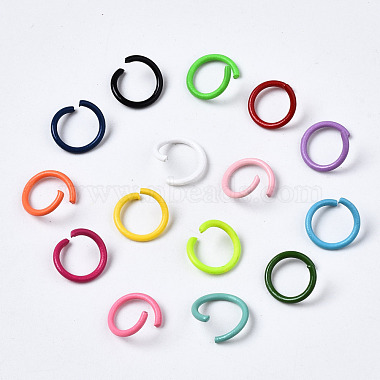 Spray Painted Iron Open Jump Rings(X-IFIN-T017-04A)-2