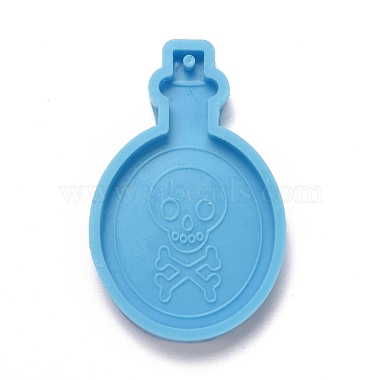 Bottle with Skull & Bone Pendant Silicone Molds(DIY-M034-26)-2