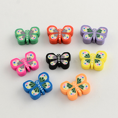 19mm Mixed Color Butterfly Polymer Clay Beads