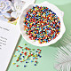 8/0 Opaque Colors Rainbow Plated Round Glass Seed Beads(SEED-YW0001-13)-5
