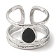 304 Stainless Steel Open Cuff Ring for Women(RJEW-F166-15P-02)-2