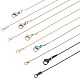 Benecreat 10Stk. 5 Farben 304 Serpentinenketten-Halsketten-Set aus Edelstahl für Männer und Frauen(NJEW-BC0001-10)-1
