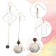 2 Sets 2 Style Acrylic Rectangle & Flat Round Asymmetrical Earrings(EJEW-AN0001-56)-3