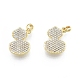 Ion Plating(IP) Brass Micro Pave Clear Cubic Zirconia Pendants(KK-C006-24G)-2