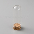 Clear Glass Dome Cover, Decorative Display Case, Cloche Bell Jar Terrarium with Cork Base, Arch, Clear, 30x87mm, Inner Diameter: 25mm(AJEW-WH0013-70E)