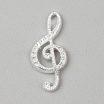 Alloy Cabochons, Musical Note, Silver, 22x10x2.5mm(FIND-WH0148-831S)