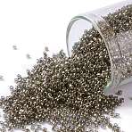 TOHO 11/0 Round Beads, Japanese Seed Beads, (204) Gold Luster Montana Blue, 2.2mm, Hole: 0.8mm, about 1110pcs/bottle, 10g/bottle(SEED-JPTR11-0204)