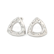 Non-Tarnish Triangle 304 Stainless Steel Ear Studs, Stud Earrings for Women, Stainless Steel Color, 20x20mm(EJEW-L290-005P)