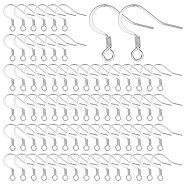 100Pcs 304 Stainless Steel French Earring Hooks, Flat Earring Hooks, Ear Wire, with Horizontal Loop, Stainless Steel Color, 14x17x2mm, Hole: 2mm, 21 Gauge, Pin: 0.7mm(STAS-SC0004-64)