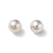 925 Sterling Silver Beads, No Hole, Round, Silver, 4mm(STER-Z008-01D)