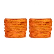 Jute Cord, Jute String, Jute Twine, for Jewelry Making, Orange Red, 2mm, about 10.93 yards(10m)/roll(OCOR-WH0002-05)