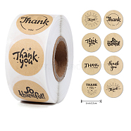 Self-Adhesive Paper Thank You Roll Stickers, Round Dot Gift Tag Sticker, for Party Presents Decoration, BurlyWood, 25mm, 500pcs/roll(PAAG-PW0001-152A)