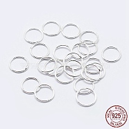 925 Sterling Silver Round Rings, Soldered Jump Rings, Closed Jump Rings, Silver, 19 Gauge, 6x0.9mm, Inner Diameter: 4mm, about 90pcs/10g(STER-F036-03S-0.9x6)