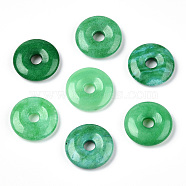 Natural Malaysia Jade Pendants, Dyed, Donut/Pi Disc, Donut Width: 12mm, 30x3.5~4.5mm, Hole: 5mm(G-S364-074B)