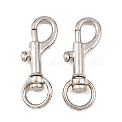 Alloy Swivel Clasps, Stainless Steel Color, 46.5x22x8mm, Hole: 11x6.5mm(STAS-B121-02P-04-1)