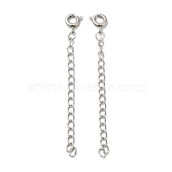 304 Stainless Steel Curb Chain Extender, End Chains, with Spring Ring Clasp, Stainless Steel Color, 62x3mm(STAS-D244-07P)