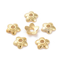 Tibetan Style Bead Caps, Cadmium Free & Lead Free, Golden, 6.5x6.5x2mm, Hole: 2mm(K0PCP011)