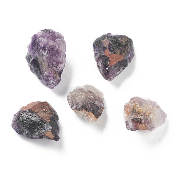Rough Raw Natural Amethyst Beads, No Hole/Undrilled, Teardrop, 23~30.5x18~22x10~15mm