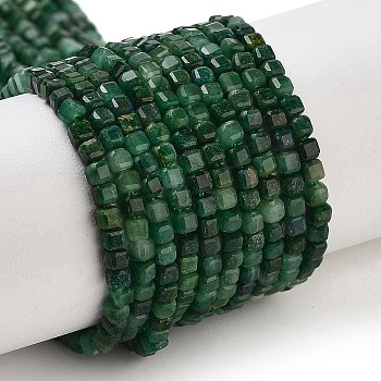 Natural African Jade Beads Strands, Grade AA, Faceted Table Cut Cube, 2x2x2mm, Hole: 0.5mm, about 199pcs/strand, 15.71''(39.9cm)