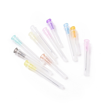 304 Stainless Steel Glue Dispensing Needle, with Plastic Luer Lock & Cap, Mixed Color, 47~59x8mm