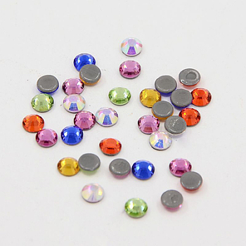 Glass Hotfix Rhinestone, Grade AA, Flat Back & Faceted, Half Round, Mixed Color, SS16, 3.8~4.0mm, about 1440pcs/bag