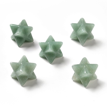 Natural Green Aventurine Beads, No Hole/Undrilled, Merkaba Star, 14.5~15x14.5~15x14.5~15mm