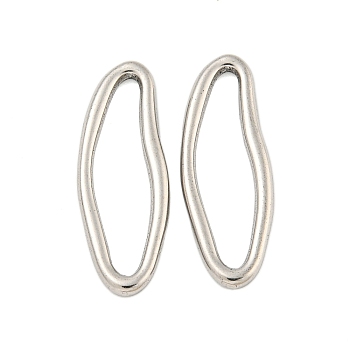 Non-Tarnish 304 Stainless Steel Linking Rings, Irregular Teardrop, Stainless Steel Color, 30.5x11x2.5mm, Inner Diameter: 26x6.5mm