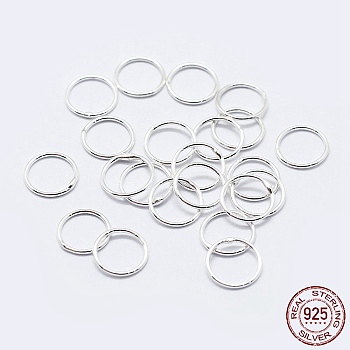 925 Sterling Silver Round Rings, Soldered Jump Rings, Closed Jump Rings, Silver, 19 Gauge, 6x0.9mm, Inner Diameter: 4mm, about 90pcs/10g