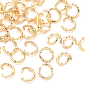 Brass Open Jump Rings, Round, Cadmium Free & Lead Free, Real 24K Gold Plated, 4x0.6mm, Inner Diameter: 3mm, 22 Gauge