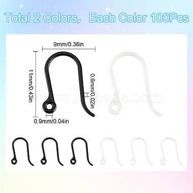 200Pcs 2 Colors Plastic Earring Hooks(KY-SC0001-67)-2