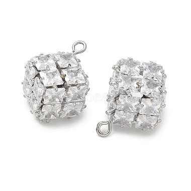 Brass Micro Pave Clear Cubic Zirconia Pendants(CU-CBAD360-10P)-2