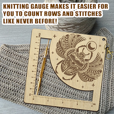 Wooden Square Frame Crochet Ruler(DIY-WH0537-006)-4
