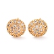 Brass Micro Pave Clear Cubic Zirconia Stud Earrings(EJEW-K300-18G)-4