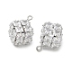 Brass Micro Pave Clear Cubic Zirconia Pendants(CU-CBAD360-10P)-2