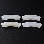 Two Tone Acrylic Beads, Imitation Gemstone, Curved Tube, WhiteSmoke, 31x9.5x7.5mm, Hole: 1.8mm(X-MACR-S272-78O)