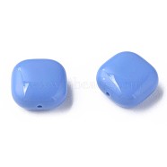 Opaque Acrylic Beads, Square, Cornflower Blue, 15x15x7.5mm, Hole: 1.2mm, about 375pcs/500g(MACR-S373-147-A02)