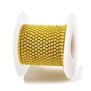 Iron Rhinestone Glass Cup Chain, with Spool, Sunflower, 2x2~2.5x2mm, about 16.40 Feet(5m)/Roll(CH-U001-01W)