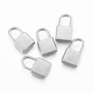 304 Stainless Steel Pendants, Padlock, Stainless Steel Color, 17.5x10x4mm, Hole: 7x5mm(X-STAS-H416-85P)