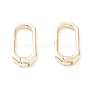 Rack Plating Brass Spring Gate Rings, Long-Lasting Plated, Oval, Real 18K Gold Plated, 20x10x3.3mm(KK-A183-11G)