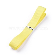 Grosgrain Ribbons, Polyester Ribbons, Yellow Series, Yellow, 5/8 inch(16mm), about 1yard/strand(0.9144m/strand)(SRIB-L055-16mm-E640)