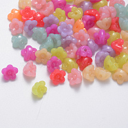 Imitation Jelly Acrylic Beads, Flower, Mixed Color, 10x10.5x6.5mm, Hole: 1.8mm, about 1850pcs/500g(JACR-Q056-09)