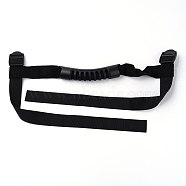 Nylon Skateboard Handles, with Plastic Clasps, Black, 41x2.6x0.15cm(FIND-WH0070-24)