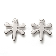 201 Stainless Steel Charms, Laser Cut, Dragonfly, Stainless Steel Color, 12x10.5x0.5mm, Hole: 1.4mm(STAS-B001-47P)