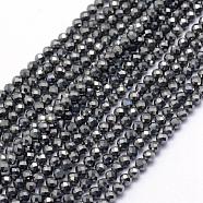 Terahertz Stone Beads Strands, Faceted, Round, 3mm, Hole: 0.5mm, about 113pcs/strand, 15.35 inch(39cm)(G-E411-15-3mm)